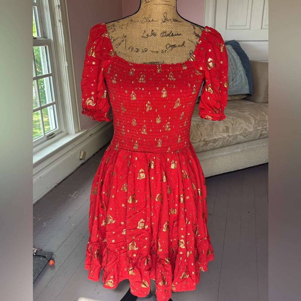 Studio Ghibli Howl’s Moving Castle Red Smocked Dress - NWT, Size Small